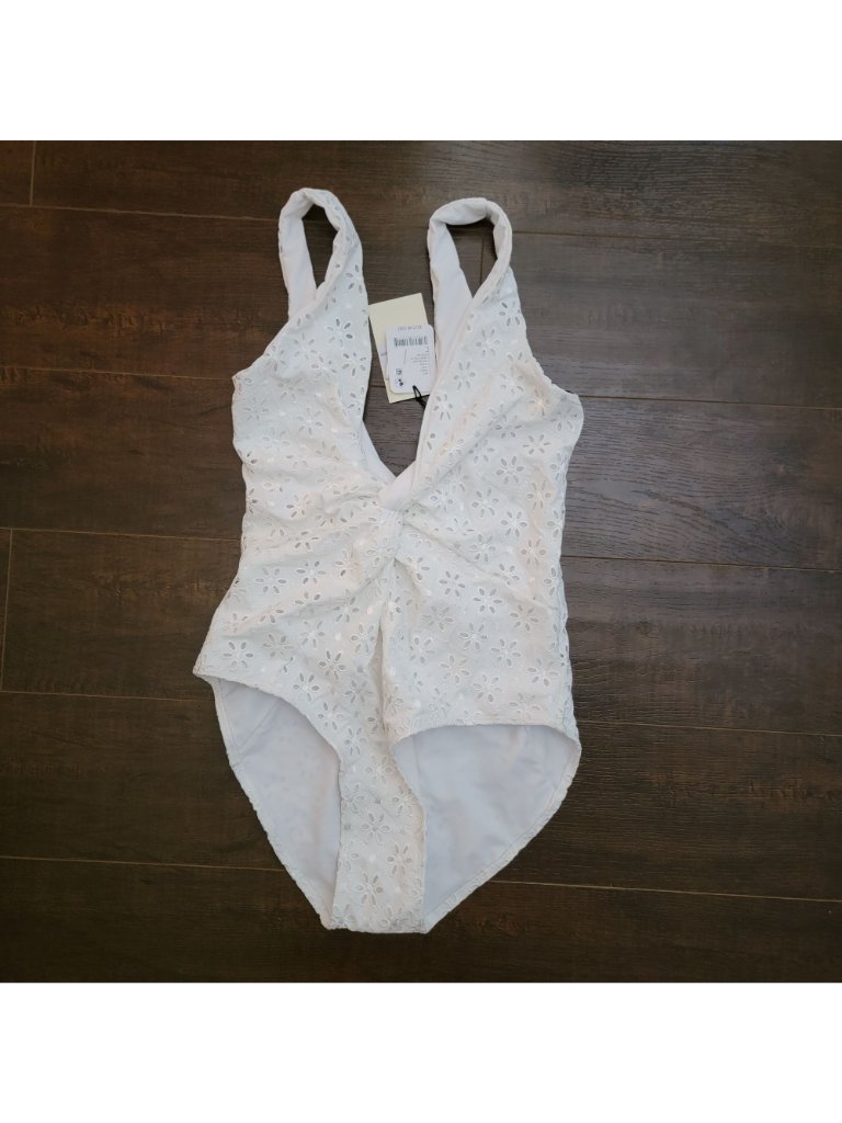Free People Juillet Olivia Broderie One Piece Swimsuit Boho Chic Beach Womens L — image 3 of 7
